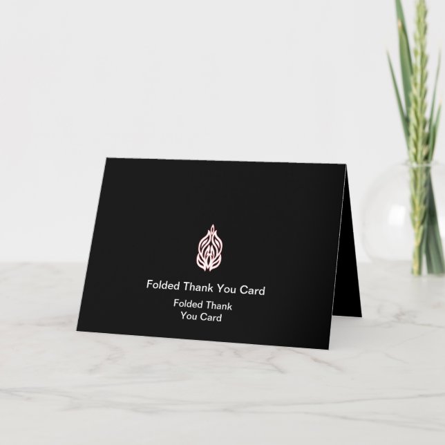 Best Customize Logo Text Folded Thank You Cards (Front)