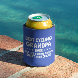 Best Cycling Grandpa Ever Father's Day Grandfather Can Cooler