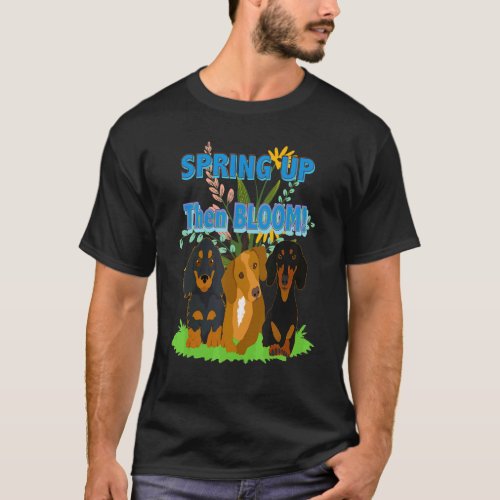 Best Dachshund  Cute Wiener Dog Spring Up Then Blo T_Shirt