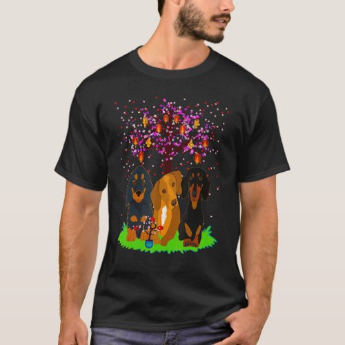 Best Dachshund  Cute Wiener Dog Three Doxies With  T_Shirt
