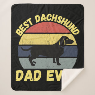 Best dachshund dad ever quote funny sherpa blanket