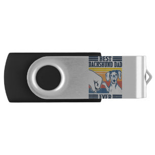 Best Dachshund Dad Ever Shirt Vintage Father Day C Flash Drive