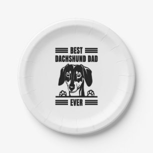 Best Dachshund Dad Ever T Shirt Paper Plates