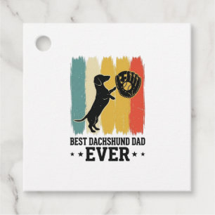 Best Dachshund Dad Ever Vintage Baseball Dog Shirt Favor Tags