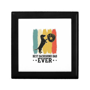 Best Dachshund Dad Ever Vintage Baseball Dog Shirt Gift Box