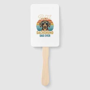 Best Dachshund Dad Ever Vintage Dog Shirt Design_1 Hand Fan