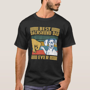 Best Dachshund Dad Ever Vintage Fathers Day Christ T-Shirt