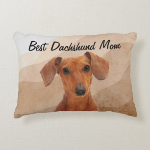 Best Dachshund Mom Accent Pillow