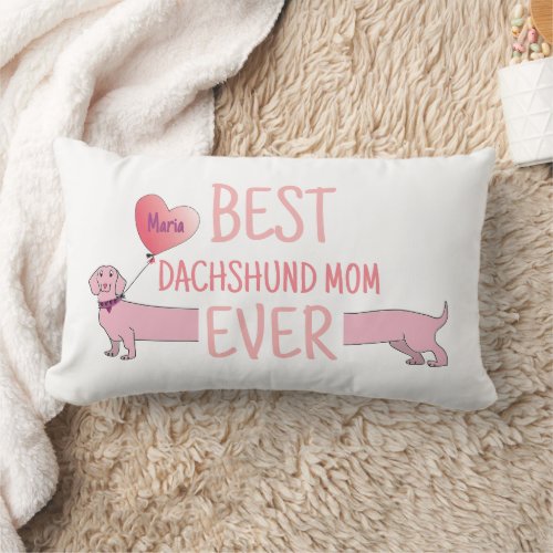 Best Dachshund Mom Lumbar Pillow
