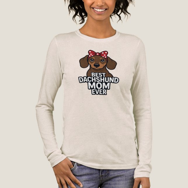 Best Dachshund Mom  Tri-Blend Shirt (Front)