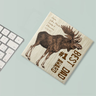 Best Dad # 1 Dad Award Vintage Moose Ceramic Tile