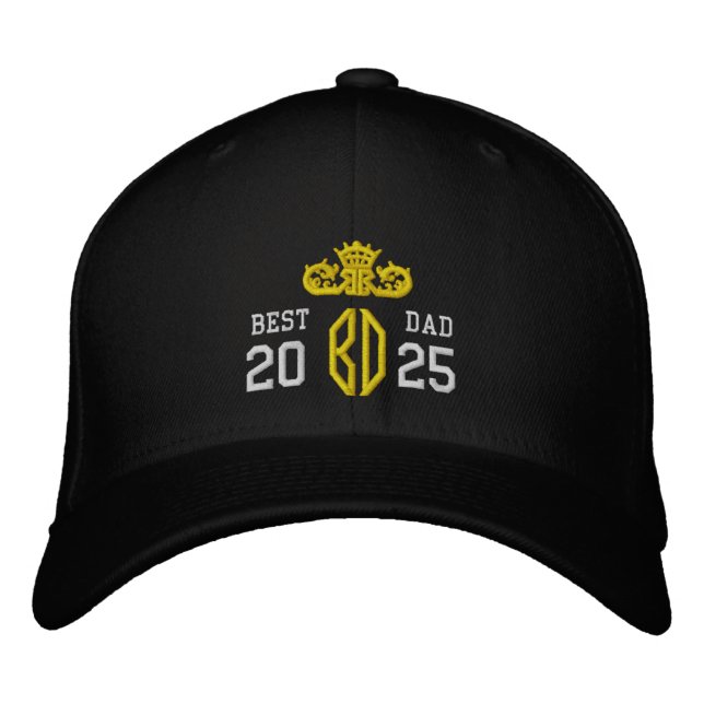Best Dad 2025 Custom Embroidered Baseball Cap (Front)