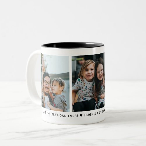 Best Dad 3_Photo Collage  Custom Message Simple Two_Tone Coffee Mug