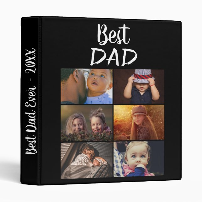 Best Dad 6 Photo Collage Family Photo Album 3 Ring Binder (Front/Spine)