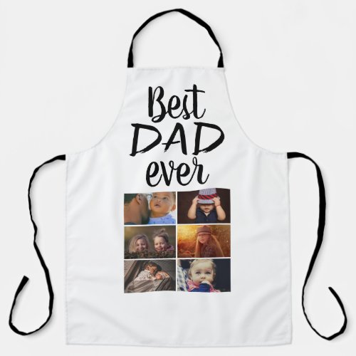 Best Dad 6 Photo Collage Family Photo  Apron - Best Dad 6 Photo Collage Family Photo Pattern Apron. Add 6 photos of the family. This personalized apron is a perfect keepsake gift for a father for Father`s Day, birthday or Christmas.