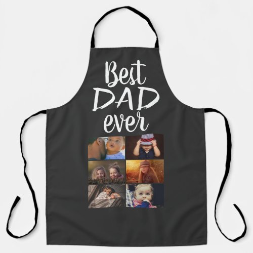 Best Dad 6 Photo Collage Family Photo Grey Apron - Best Dad 6 Photo Collage Family Photo Pattern Grey Apron. Add 6 photos of the family. This personalized apron is a perfect keepsake gift for a father for Father`s Day, birthday or Christmas.