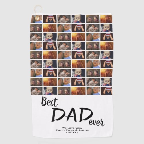 Best Dad 6 Photo Collage Family Photo Pattern  Golf Towel - Best Dad 6 Photo Collage Family Photo Pattern Golf Towel. Add 6 photos of the family and your names. This personalized golf towel is a perfect keepsake gift for a dad for Father`s Day, birthday or Christmas.