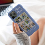 Best Dad! 6 Photo Collage Modern Blue iPhone 15 Case<br><div class="desc">Best dad script font with 6 family photo slots along with a custom message for your number 1 Dad.</div>