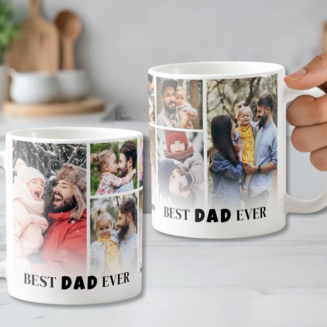 Best Dad 8 Photo Collage Father Coffee Mug (Best Dad 8 Photo Collage Father Coffee Mug)