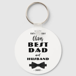 Best Dad and Husband Black Tie Elegant Keychain