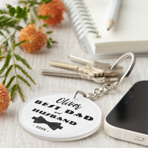 Best Dad and Husband Black Tie Elegant  Keychain