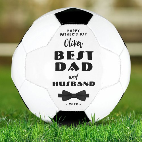 Best Dad and Husband Black Tie Elegant  Soccer Ball