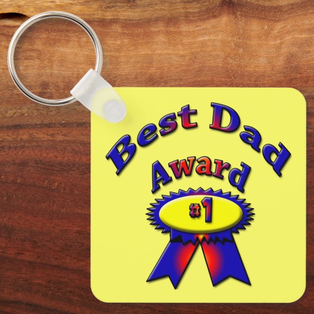 Best Dad Award # 1 Father Keychain (Front)