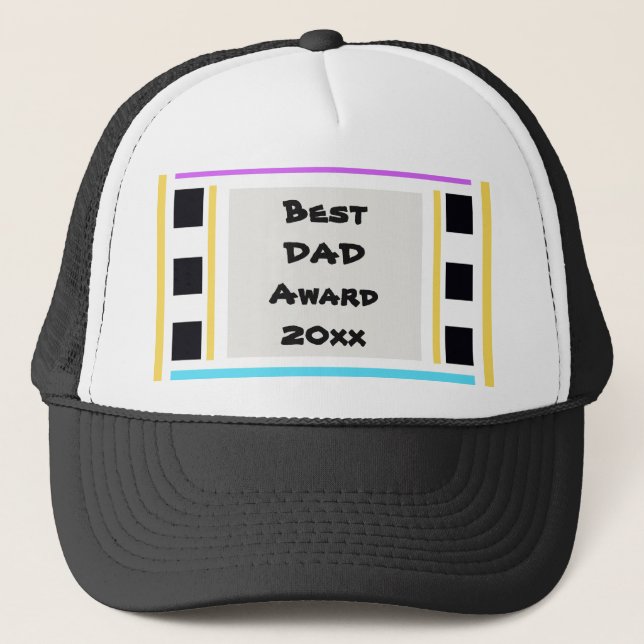 Best Dad Award 20xx Modern Cool Trucker Hat (Front)