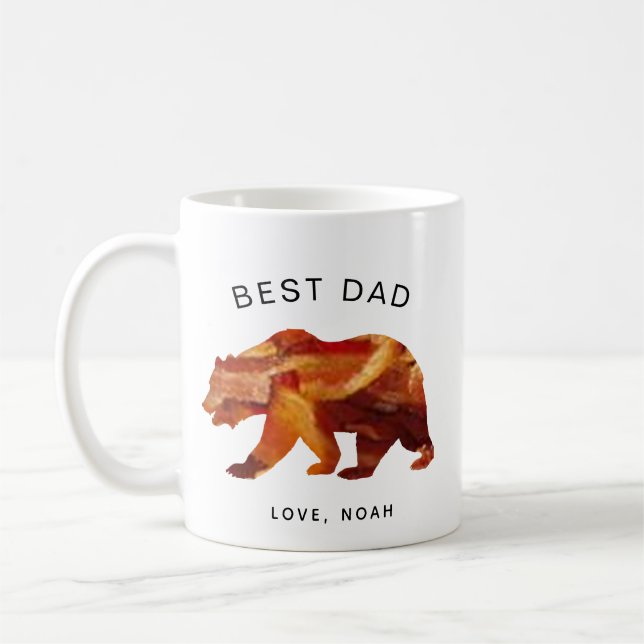 best dad bacon bbq lover papa bear  father's day coffee mug (Left)