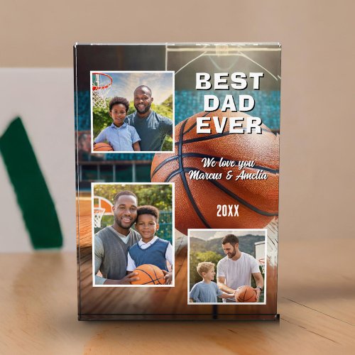 Best Dad Basketball 3 Photos Fathers Day Block