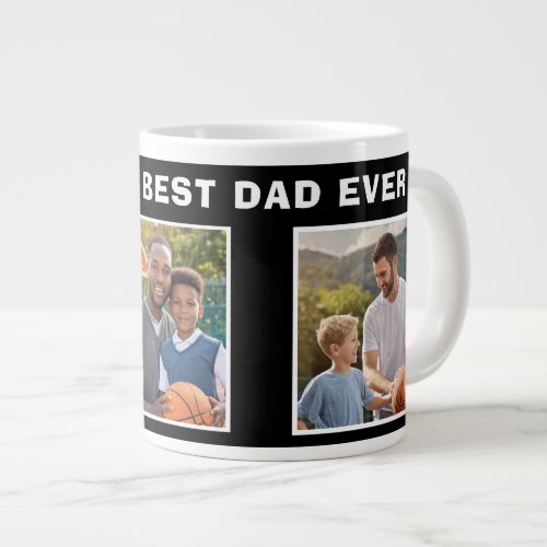 Best Dad Basketball Ball 3 Photo Collage Father Giant Coffee Mug