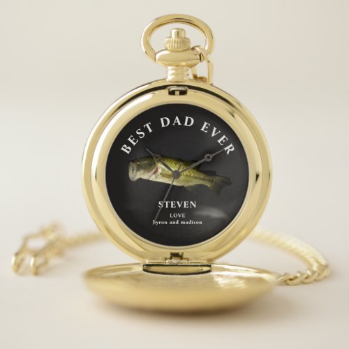Best Dad Bass Fishing Custom Fathers Day Pocket Watch