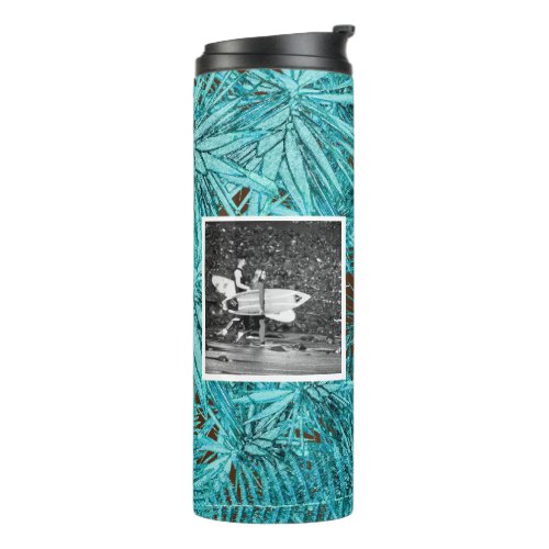 Best dad birthday photo leaves pattern thumbler thermal tumbler