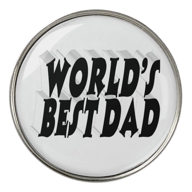Best Dad black 3d text Golf Ball Marker (Front)