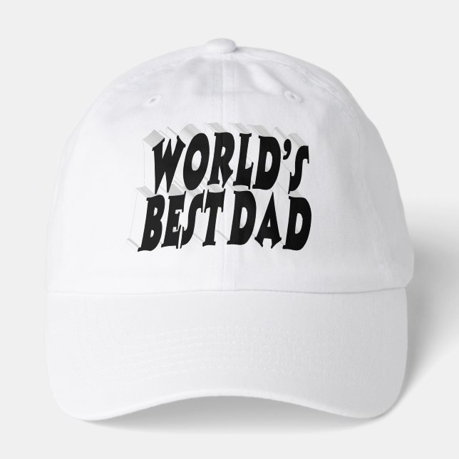 Best Dad black 3d text Hat (Front)