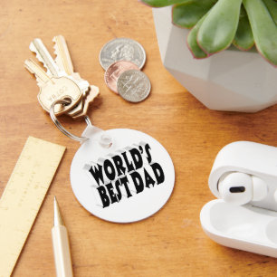 Best Dad black 3d text Keychain