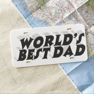 Best Dad black 3d text License Plate