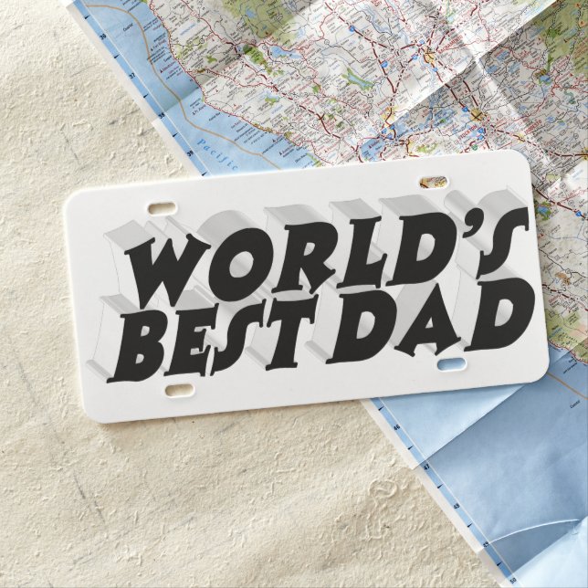 Best Dad black 3d text License Plate (In Situ)