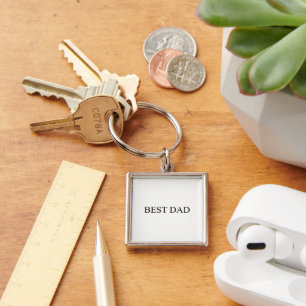 Best Dad black and white minimalist elegant Keychain