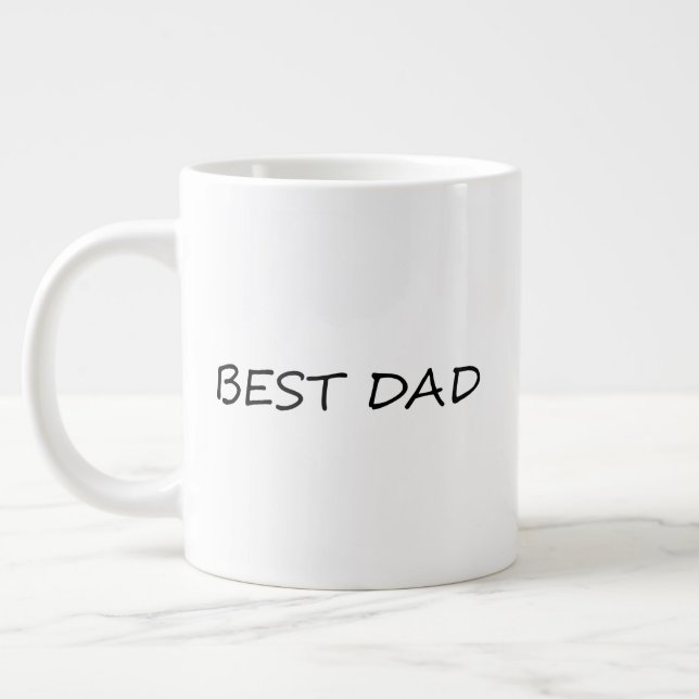 Best Dad black and white minimalist modern Giant Coffee Mug (Left)