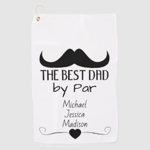 Best Dad Black Moustache Father's Day Custom name Golf Towel