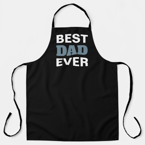 Best Dad Black White Blue Typography Chef Apron