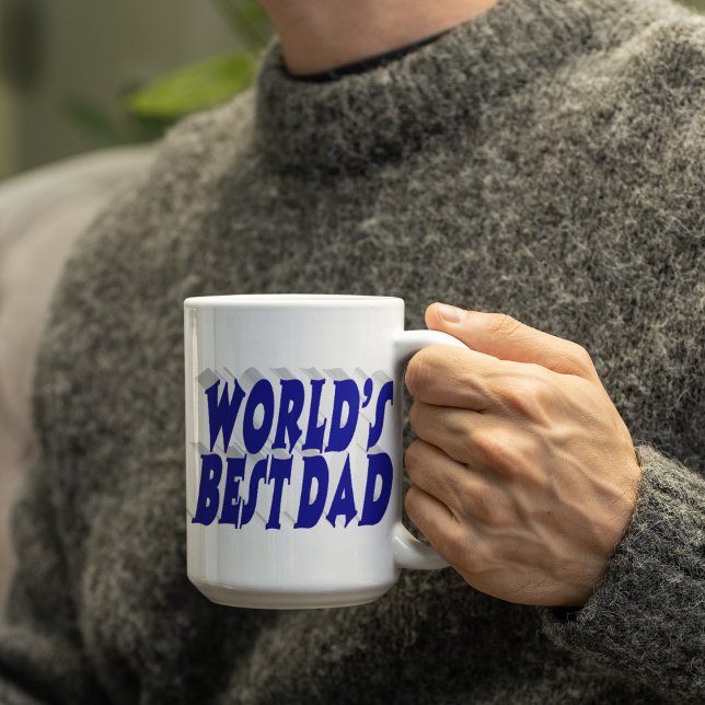 Best Dad blue 3d text Giant Coffee Mug (Creator Uploaded)