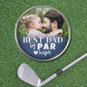 Best Dad Blue Custom Photo Golf Ball Marker