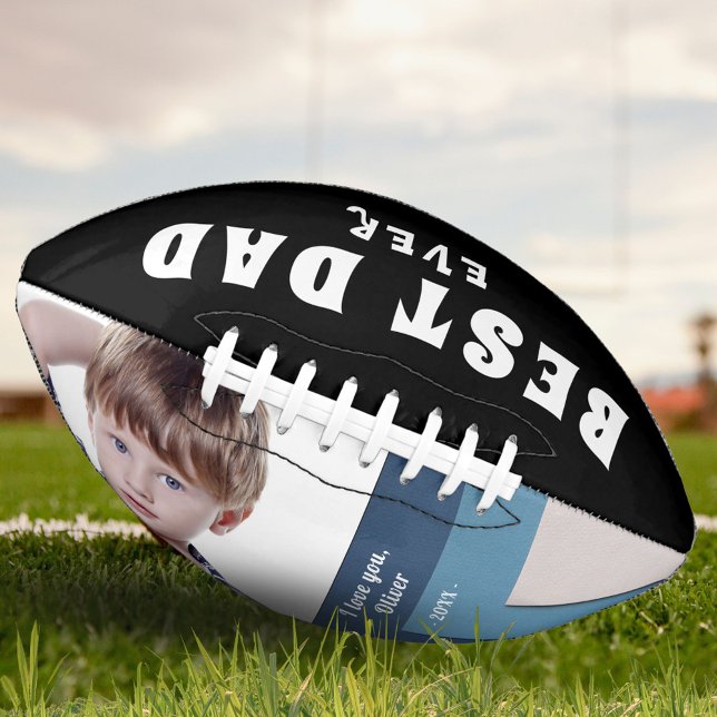 Best Dad Blue Family Photo Father`s Day   Football (Creator Uploaded)