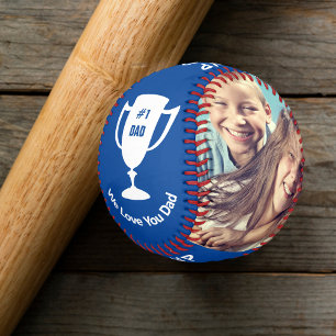 Best Dad Blue Photo Baseball