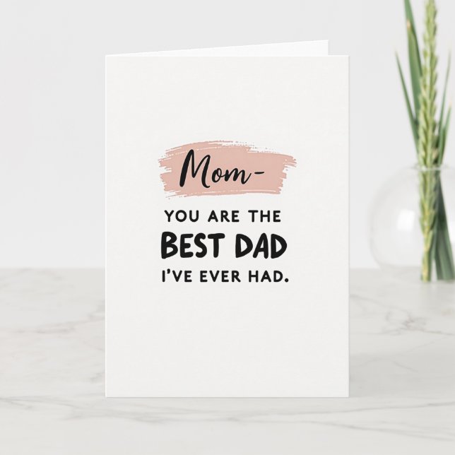 Best Dad Brushstroke Rose Card (Front)