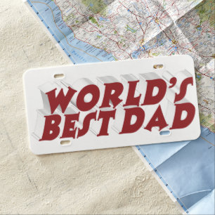 Best Dad burgundy 3d text License Plate