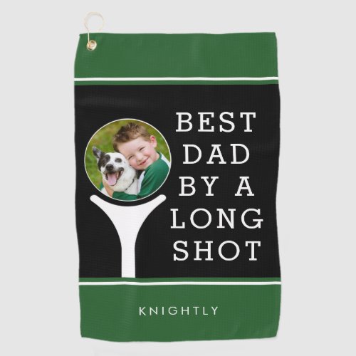 BEST DAD BY A LONG SHOT Photo Personalized Golf Towel