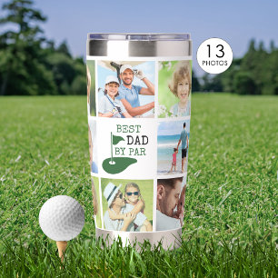 Best Dad by Par 13 Photo Collage Golf Insulated Tumbler
